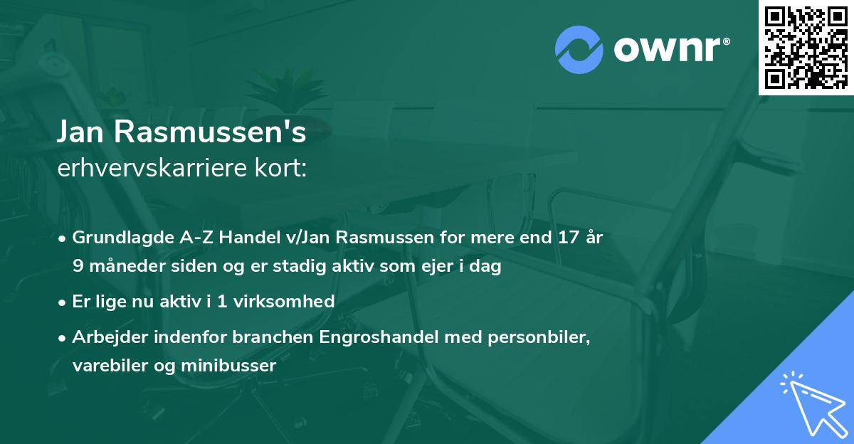 Jan Rasmussen's erhvervskarriere kort