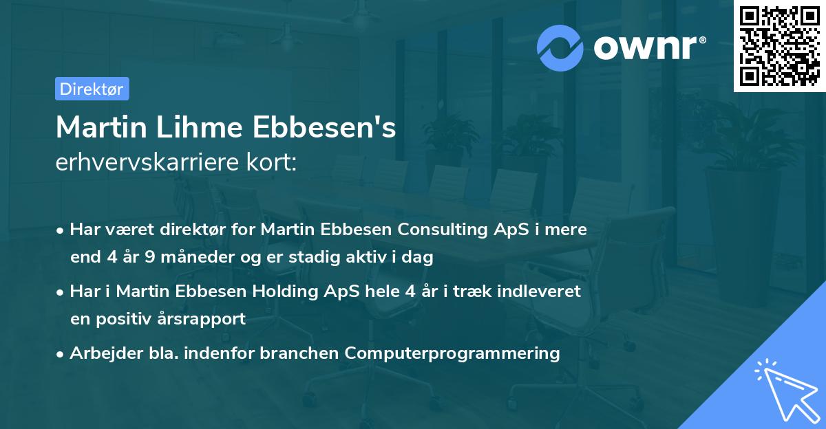 Martin Lihme Ebbesen's erhvervskarriere kort