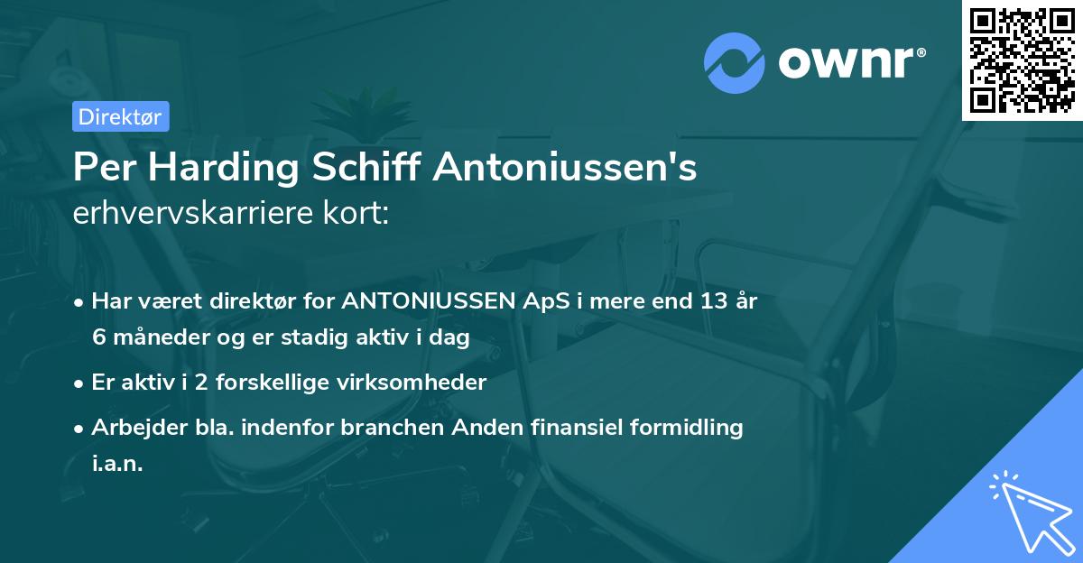 Per Harding Schiff Antoniussen's erhvervskarriere kort