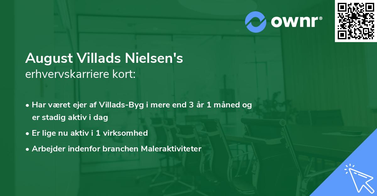 August Villads Nielsen's erhvervskarriere kort