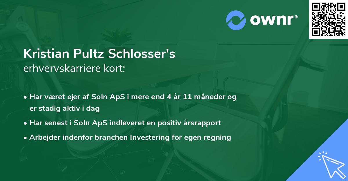 Kristian Pultz Schlosser's erhvervskarriere kort