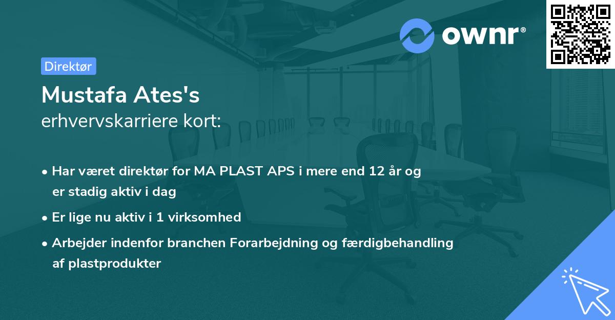 Mustafa Ates's erhvervskarriere kort