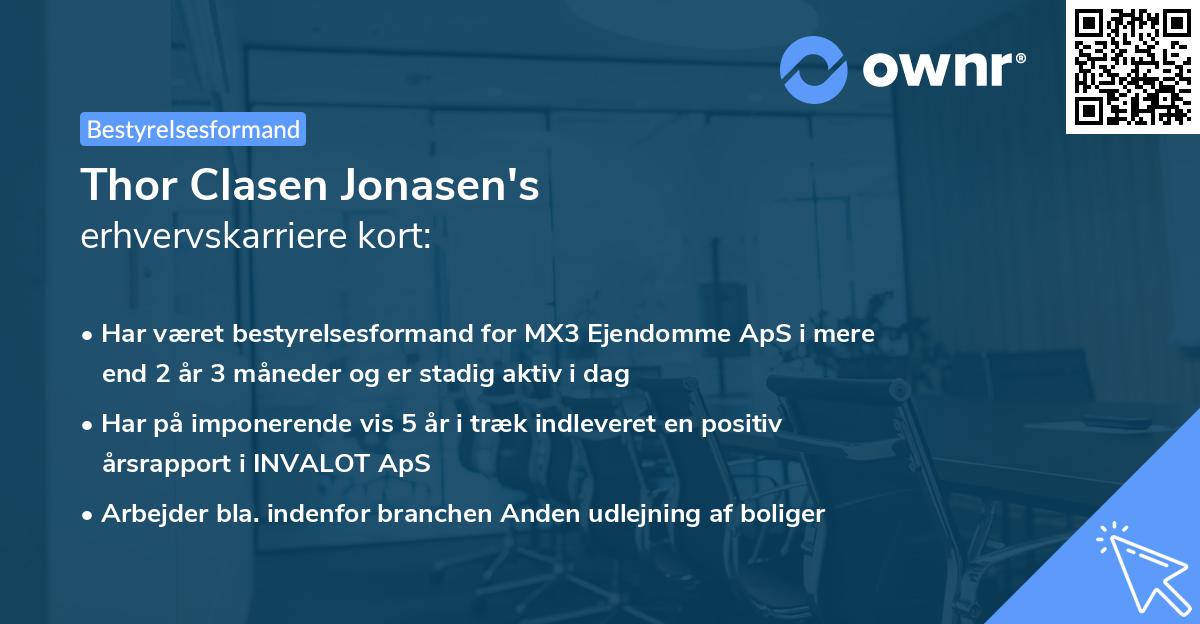Thor Clasen Jonasen's erhvervskarriere kort