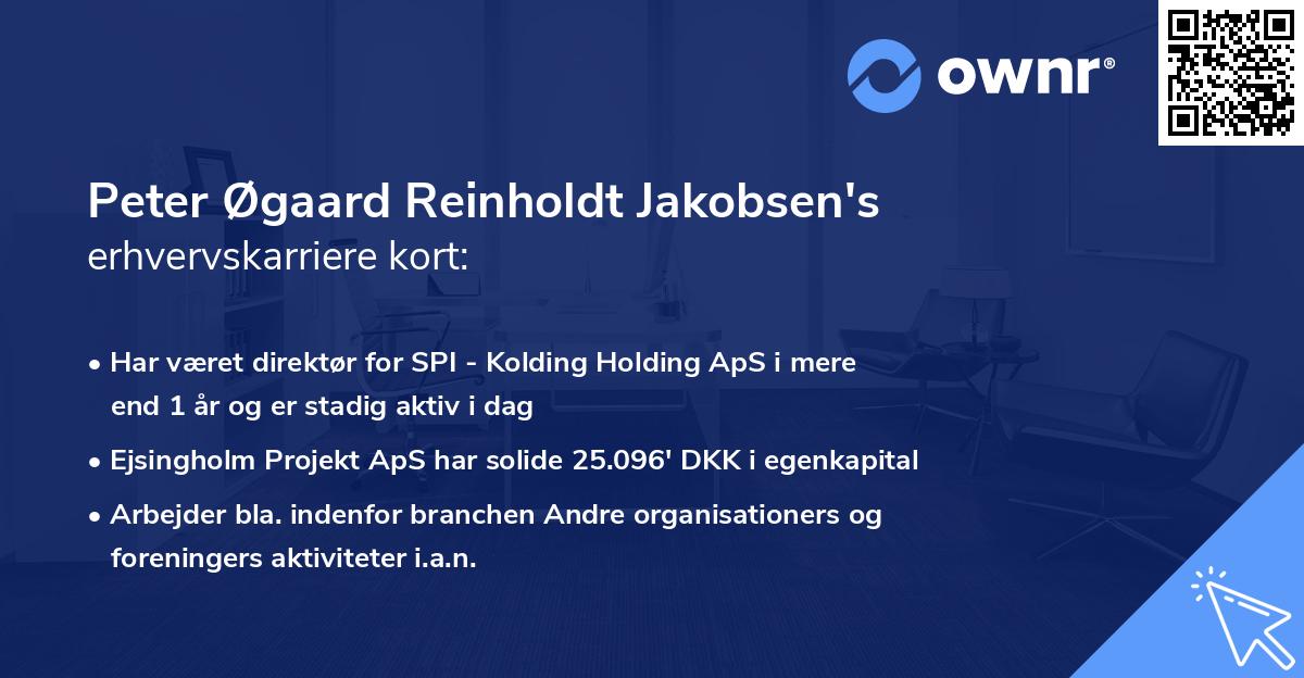 Peter Øgaard Reinholdt Jakobsen's erhvervskarriere kort
