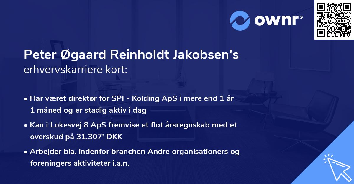 Peter Øgaard Reinholdt Jakobsen's erhvervskarriere kort