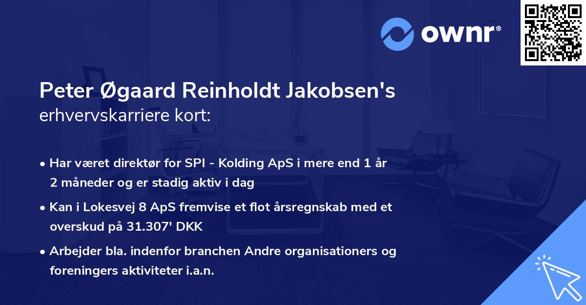 Peter Øgaard Reinholdt Jakobsen's erhvervskarriere kort