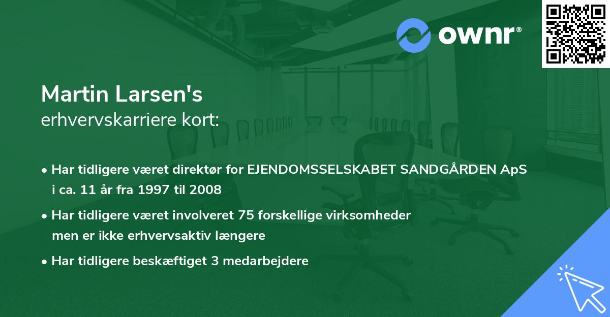 Martin Larsen's erhvervskarriere kort