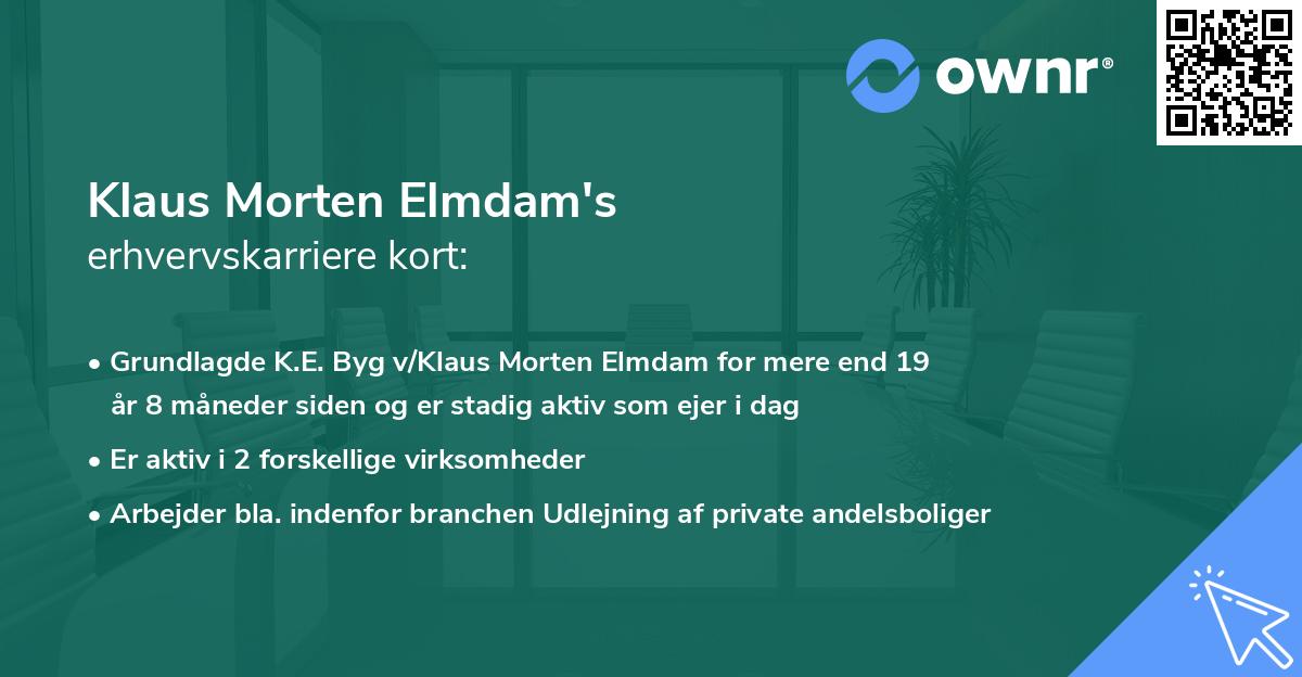 Klaus Morten Elmdam's erhvervskarriere kort
