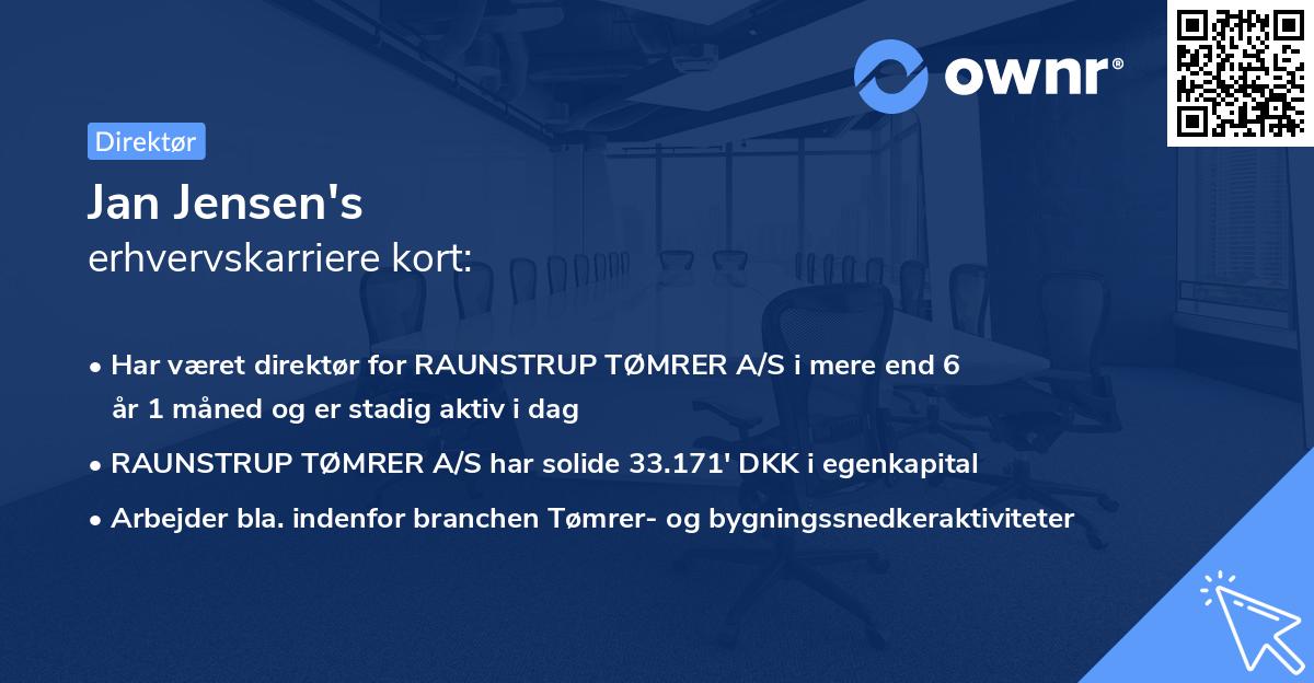Jan Jensen's erhvervskarriere kort