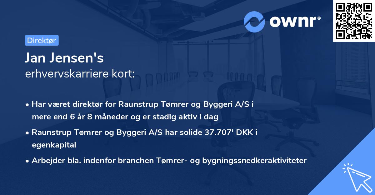 Jan Jensen's erhvervskarriere kort