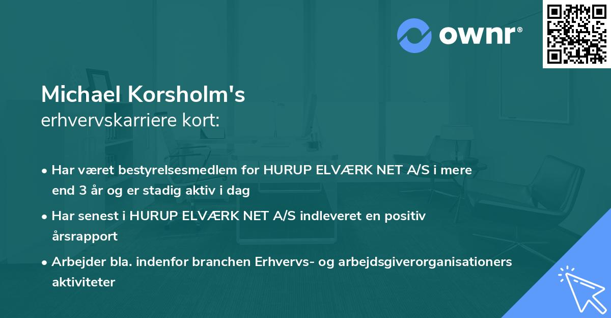 Michael Korsholm's erhvervskarriere kort