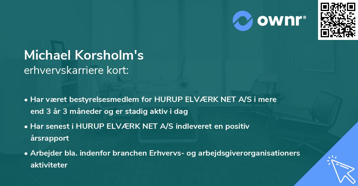 Michael Korsholm's erhvervskarriere kort