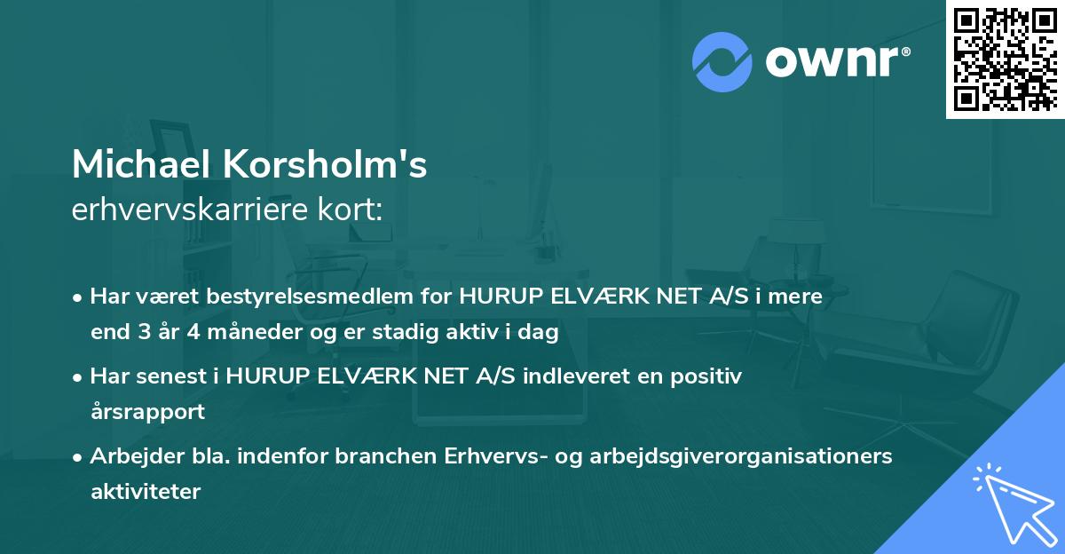 Michael Korsholm's erhvervskarriere kort