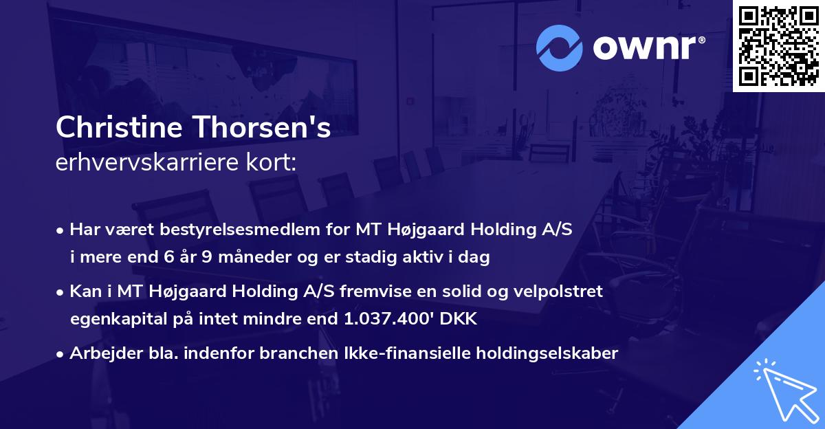 Christine Thorsen's erhvervskarriere kort