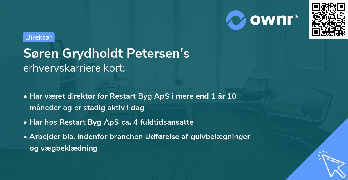 Søren Grydholdt Petersen's erhvervskarriere kort