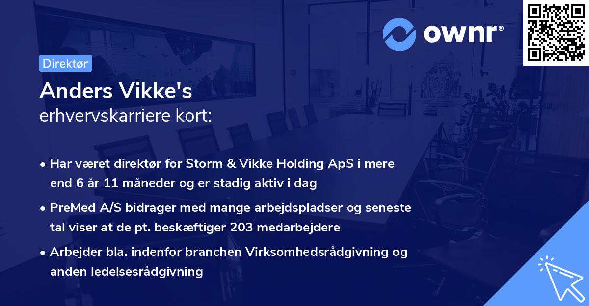 Anders Vikke's erhvervskarriere kort