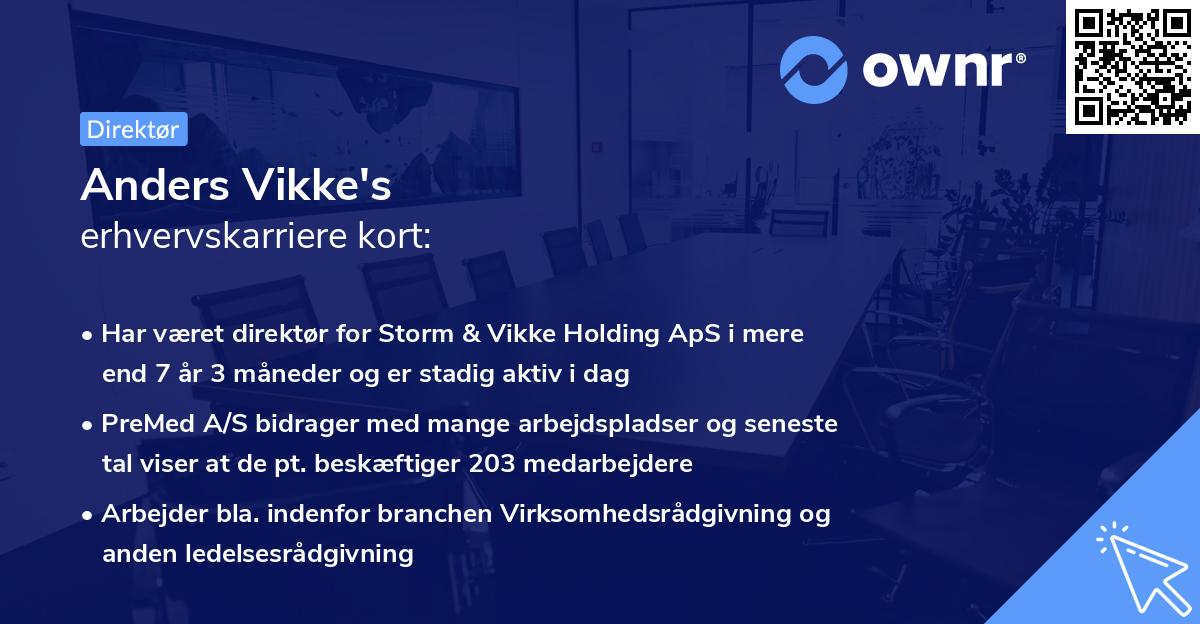 Anders Vikke's erhvervskarriere kort