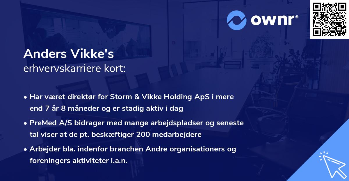 Anders Vikke's erhvervskarriere kort