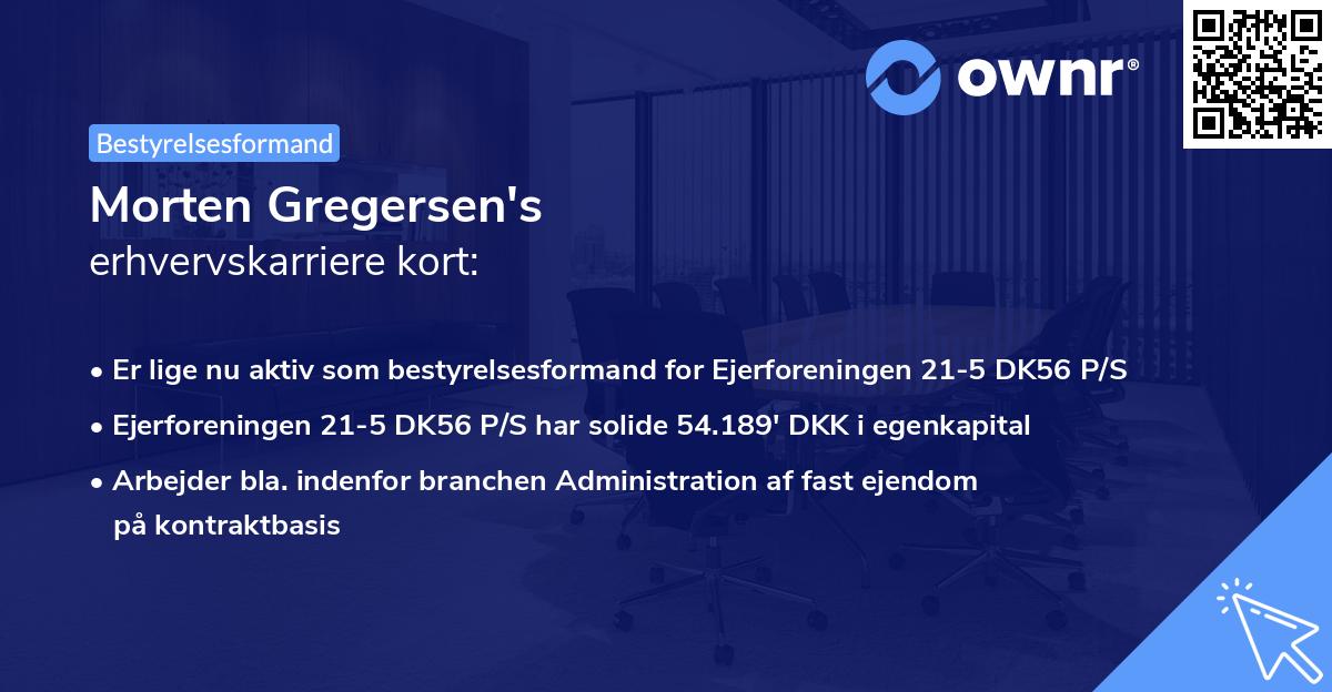 Morten Gregersen's erhvervskarriere kort