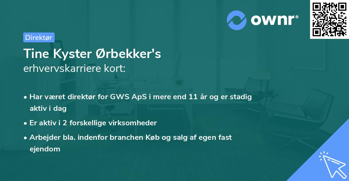 Tine Kyster Ørbekker's erhvervskarriere kort