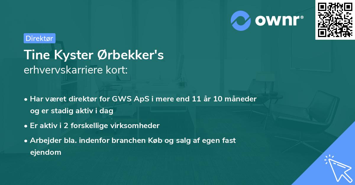 Tine Kyster Ørbekker's erhvervskarriere kort