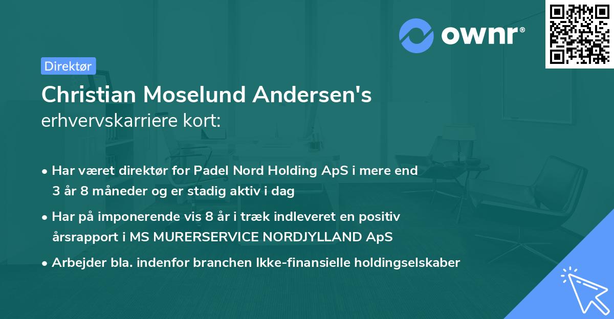 Christian Moselund Andersen's erhvervskarriere kort