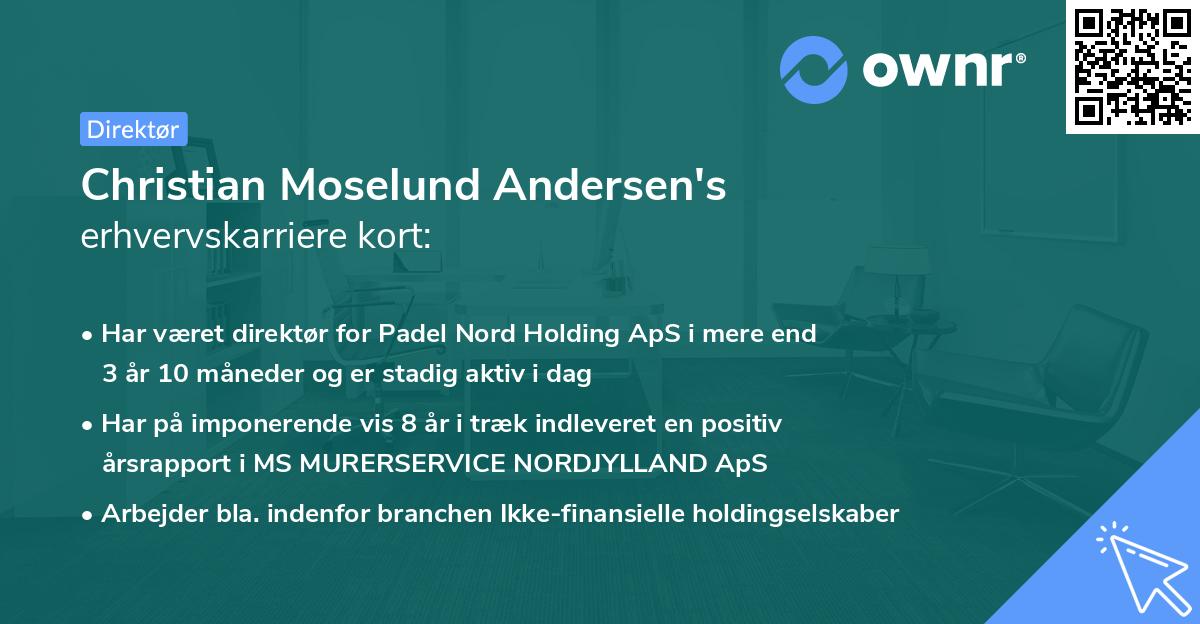 Christian Moselund Andersen's erhvervskarriere kort