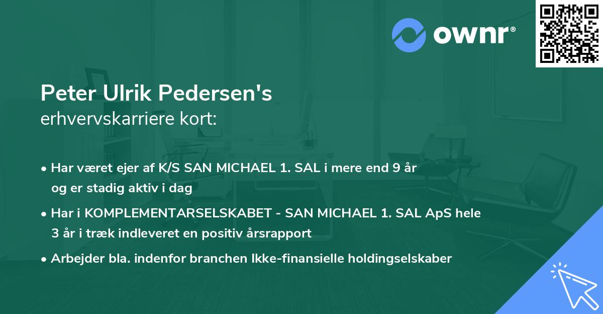 Peter Ulrik Pedersen's erhvervskarriere kort