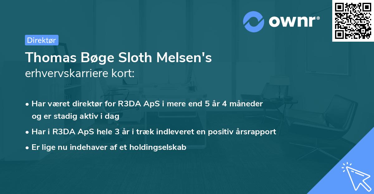 Thomas Bøge Sloth Melsen's erhvervskarriere kort