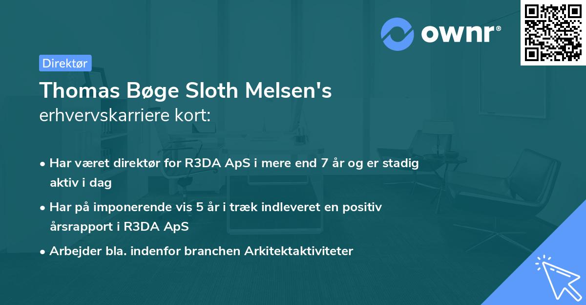 Thomas Bøge Sloth Melsen's erhvervskarriere kort