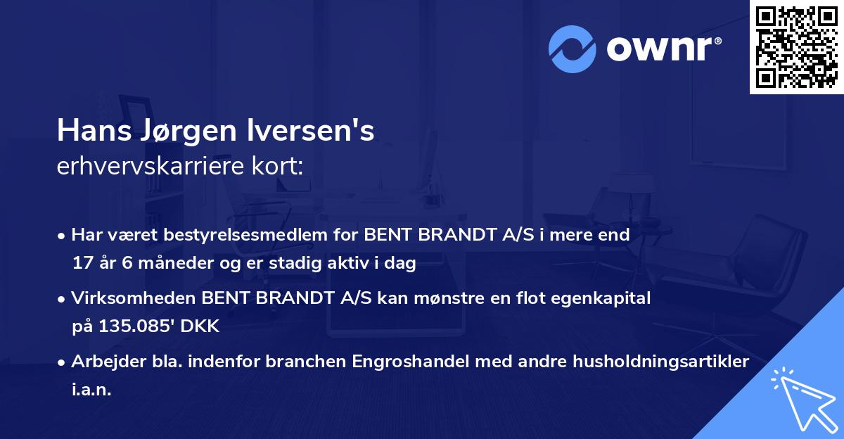 Hans Jørgen Iversen's erhvervskarriere kort