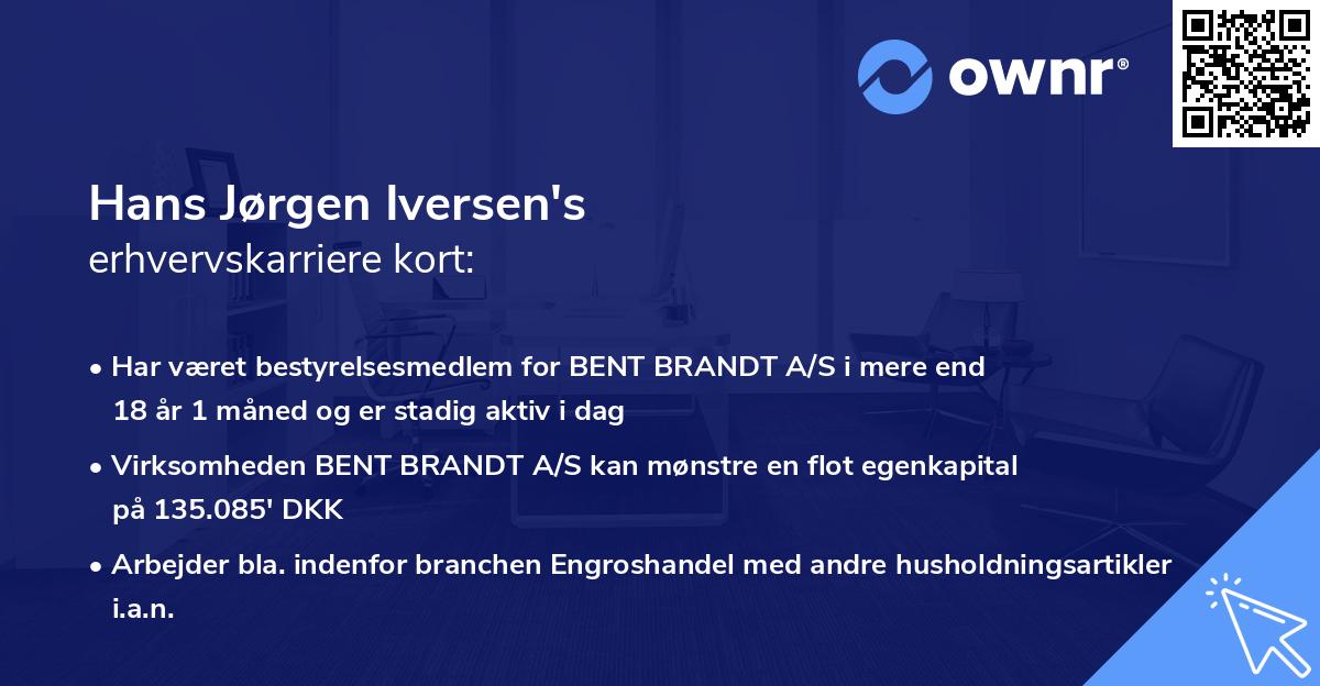 Hans Jørgen Iversen's erhvervskarriere kort