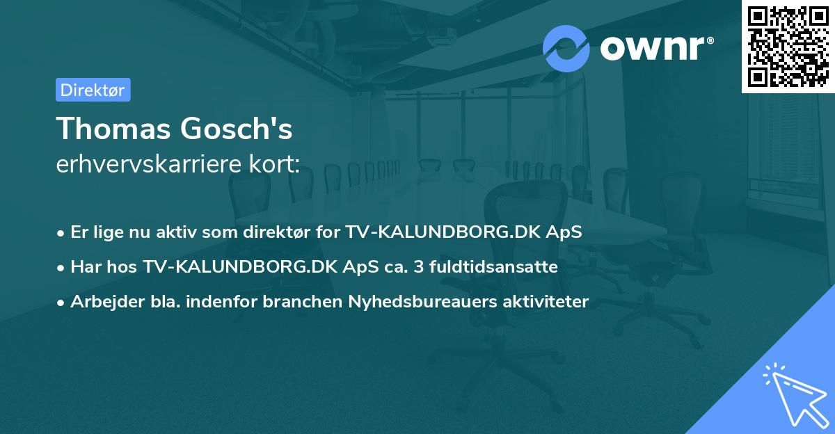 Thomas Gosch's erhvervskarriere kort
