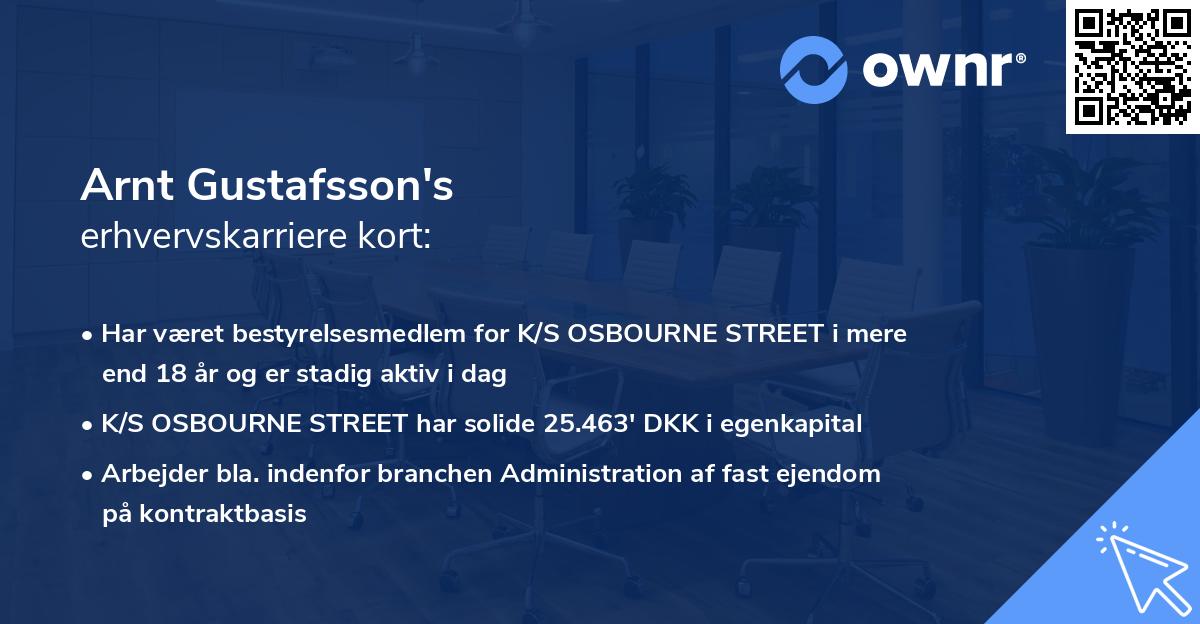 Arnt Gustafsson's erhvervskarriere kort