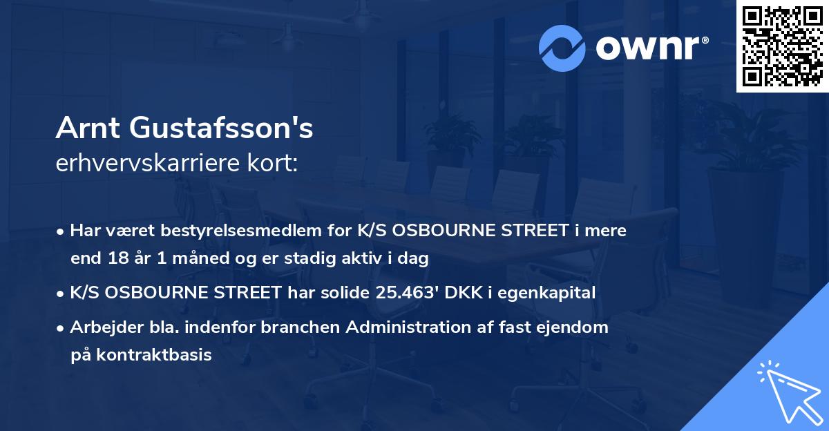 Arnt Gustafsson's erhvervskarriere kort
