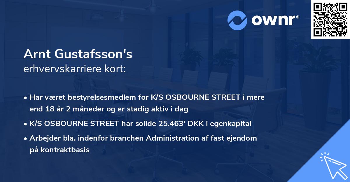 Arnt Gustafsson's erhvervskarriere kort