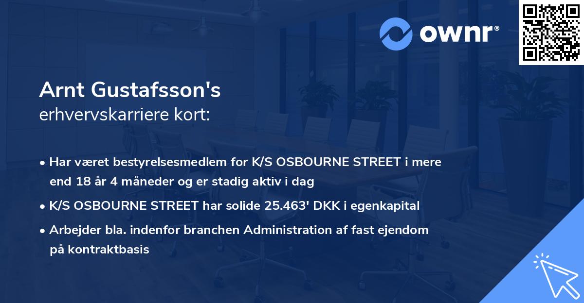 Arnt Gustafsson's erhvervskarriere kort