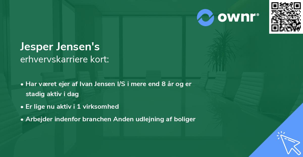 Jesper Jensen's erhvervskarriere kort