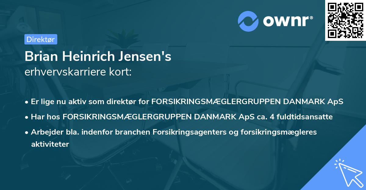 Brian Heinrich Jensen's erhvervskarriere kort