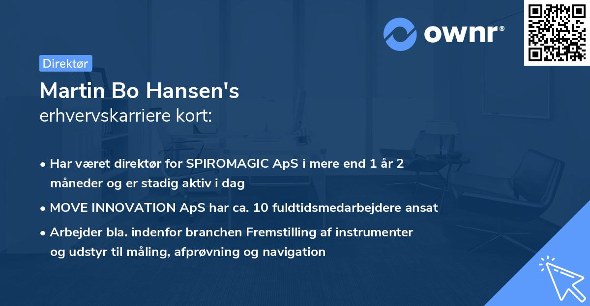 Martin Bo Hansen's erhvervskarriere kort