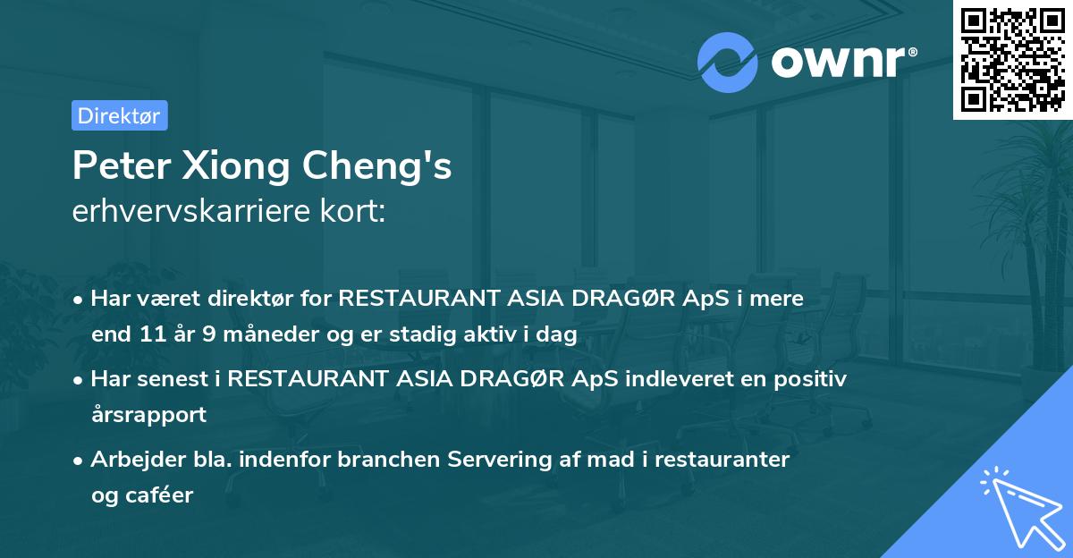Peter Xiong Cheng's erhvervskarriere kort