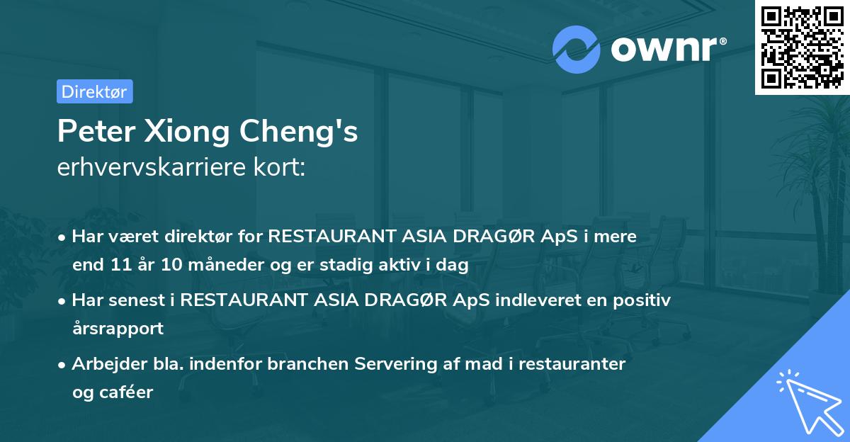 Peter Xiong Cheng's erhvervskarriere kort