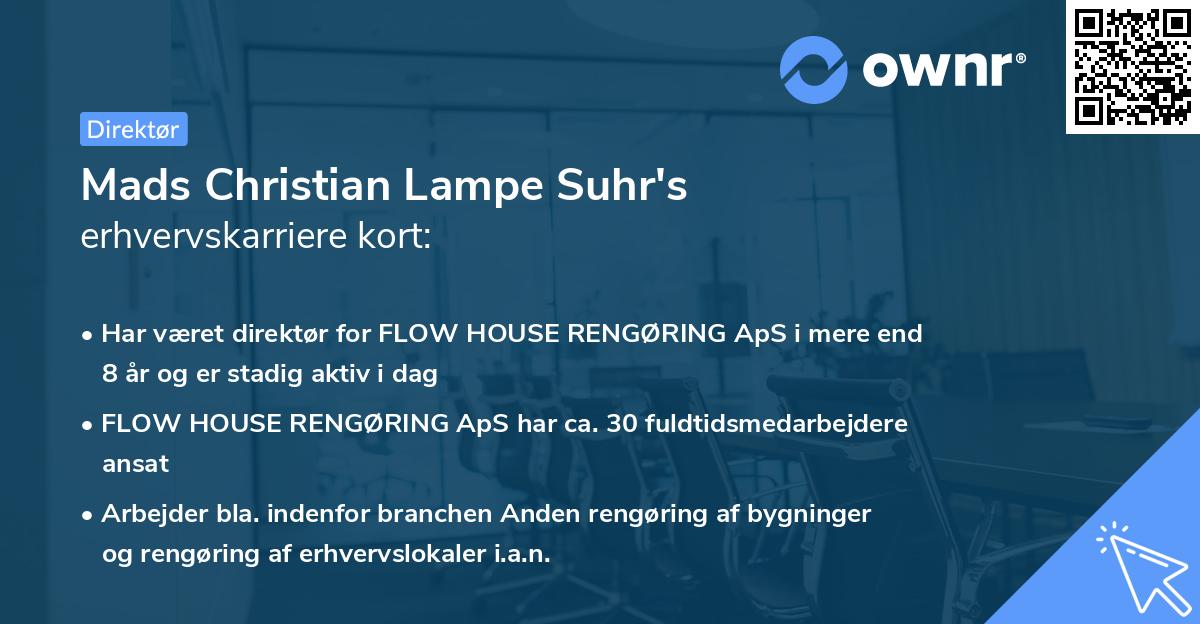 Mads Christian Lampe Suhr's erhvervskarriere kort