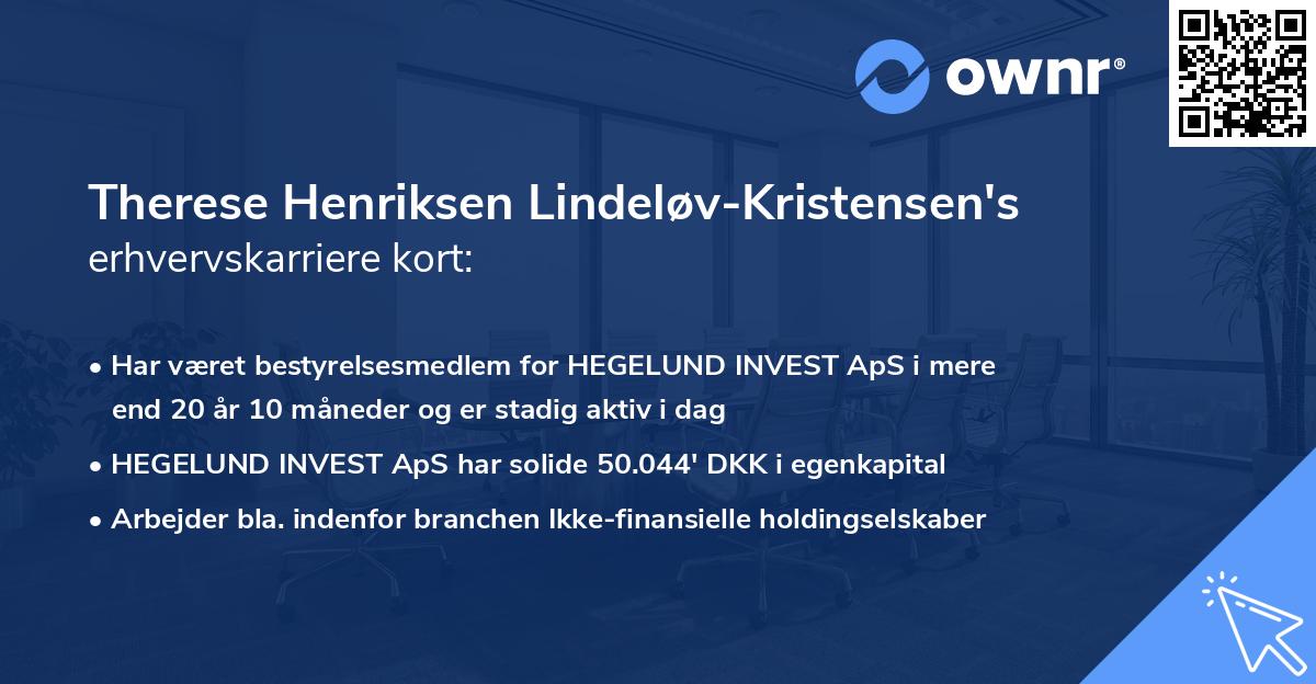 Therese Henriksen Lindeløv-Kristensen's erhvervskarriere kort