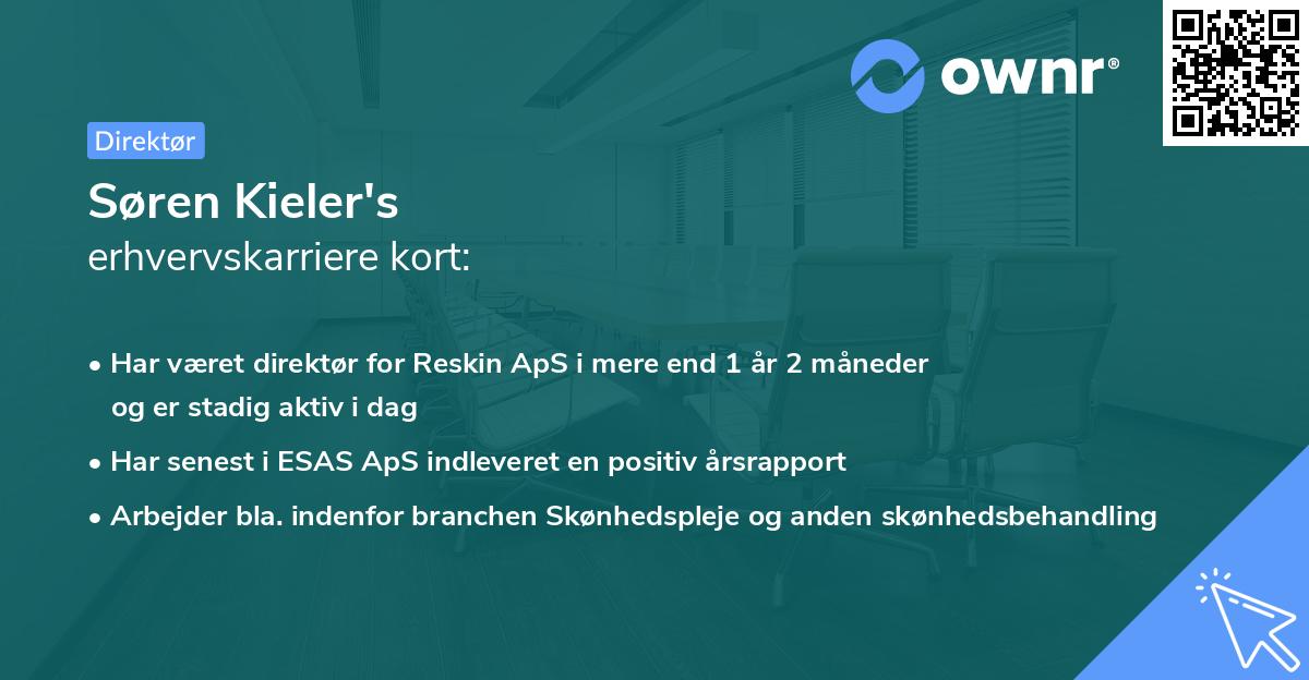 Søren Kieler's erhvervskarriere kort