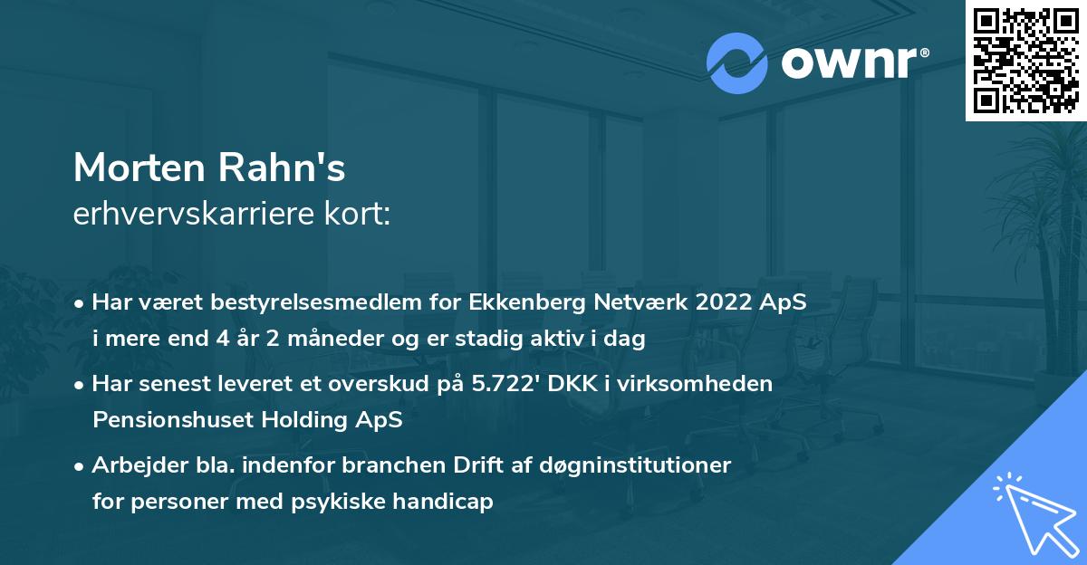 Morten Rahn's erhvervskarriere kort