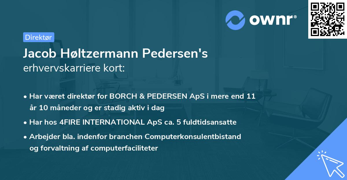 Jacob Høltzermann Pedersen's erhvervskarriere kort