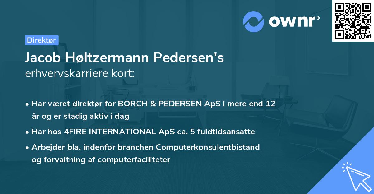 Jacob Høltzermann Pedersen's erhvervskarriere kort