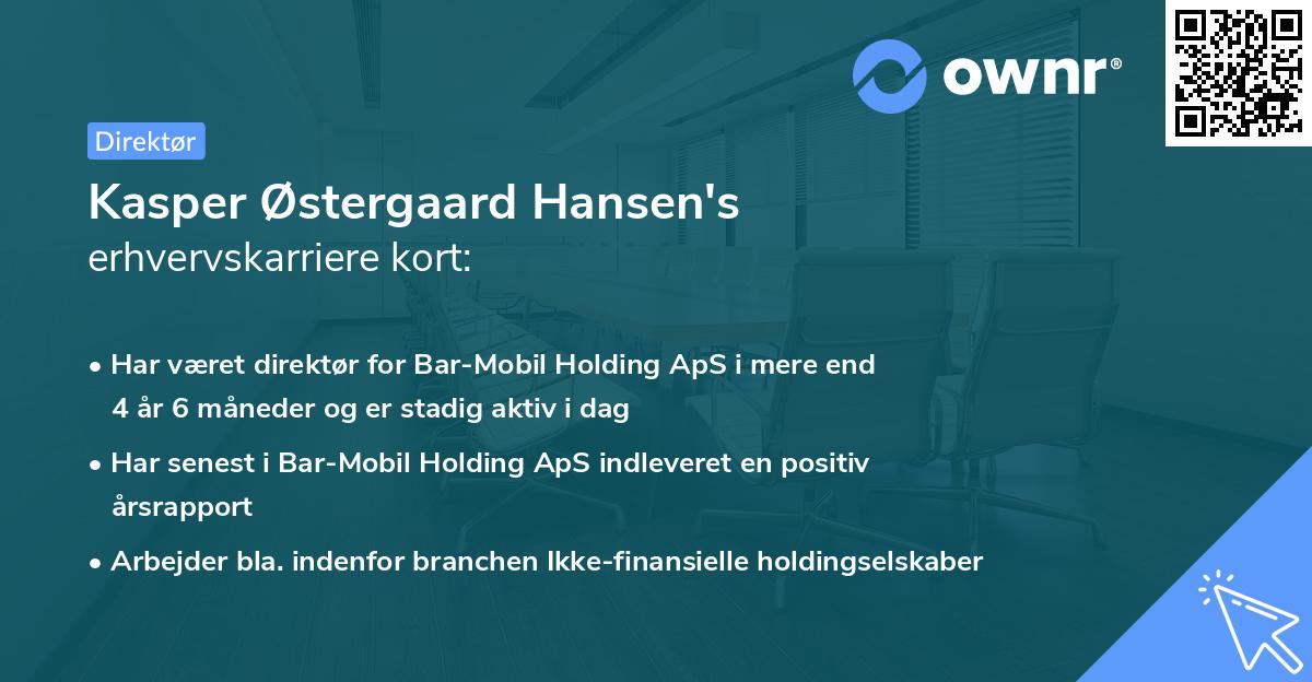 Kasper Østergaard Hansen's erhvervskarriere kort