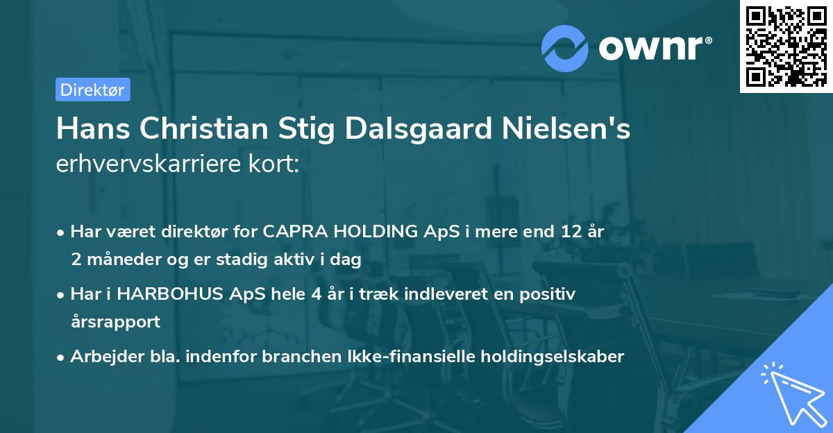 Hans Christian Stig Dalsgaard Nielsen's erhvervskarriere kort